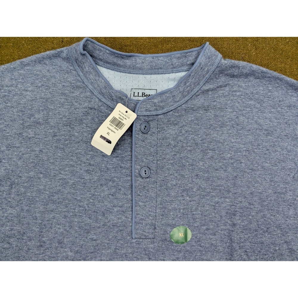 LL Bean  Shirt Mens XL Regular River Driver Henley Wool Blend Double Layer - Picture 6 of 8